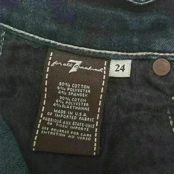 7 For All Mankind The Slim Cigarette Dark Wash Skinny Jeans Size 24 - Picture 5 of 14